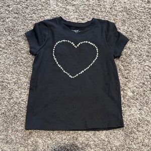 Cat & Jack Black T-Shirt with Heart Design